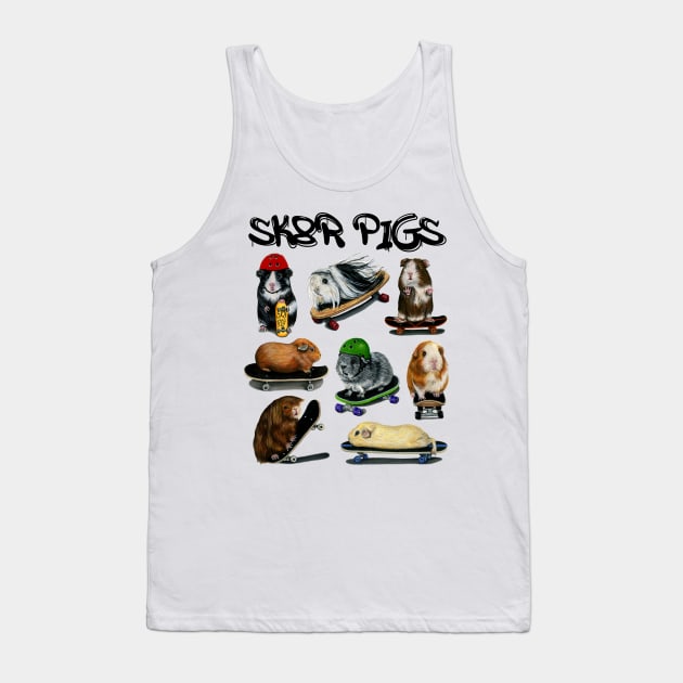 Sk8r Pigs Tank Top by Tasmin Bassett Art